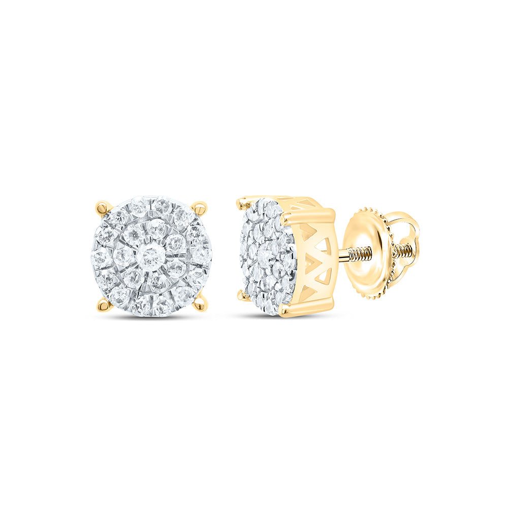 Sterling Silver 1/4 CTW-Natural Diamond Gift Round Earring