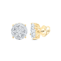 Sterling Silver 1 1/2 CTW-Natural Diamond Gift Round Earring