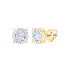 10k Gold 3/4 CTW-Natural Diamond Gift Round Earring