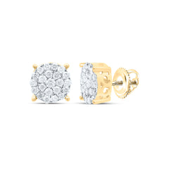 Sterling Silver 3/4 CTW-Natural Diamond Gift Round Earring