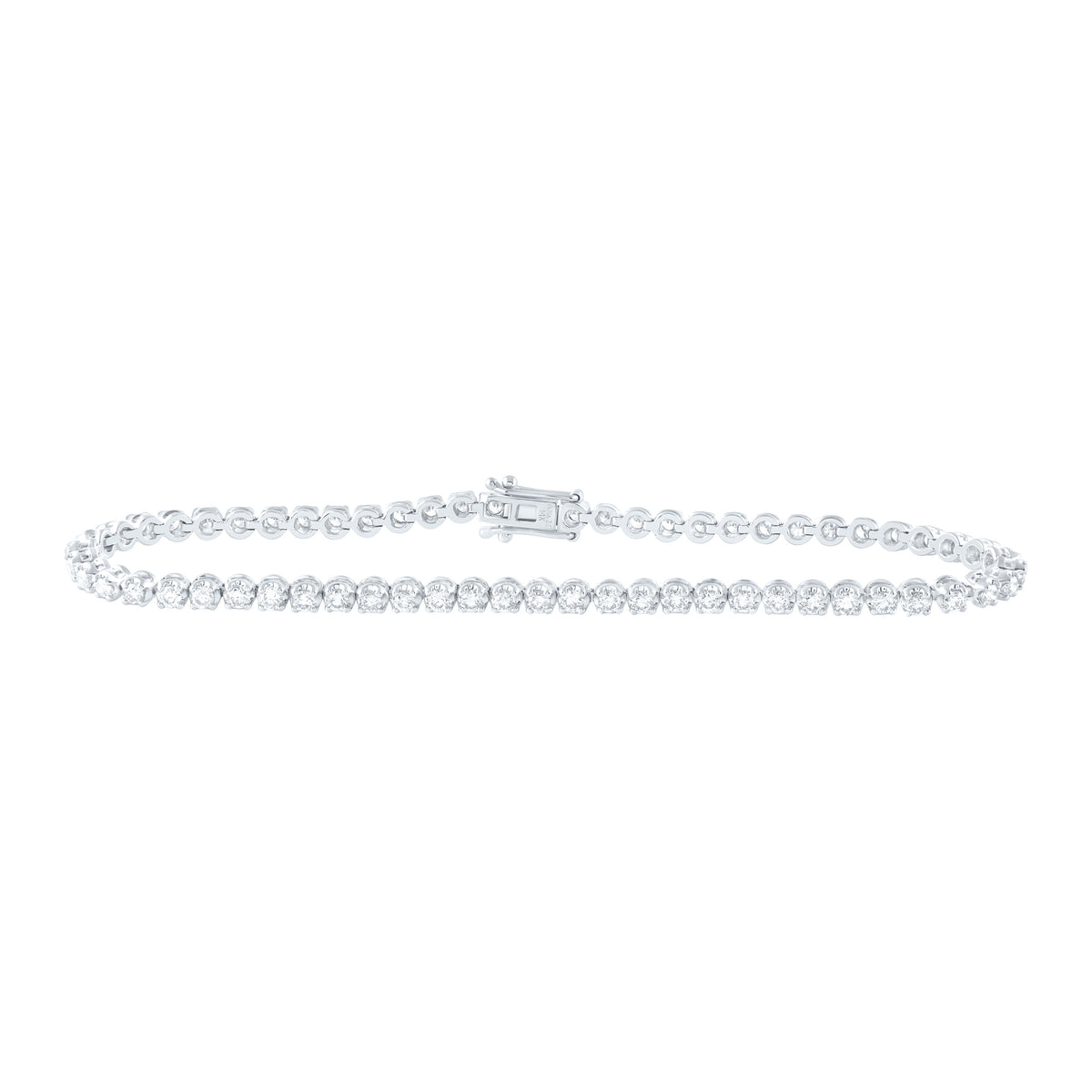 14k Gold 2 CTW-Natural Diamond Fashion Tennis Bracelet (7 Inch )