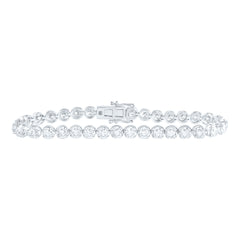 14k Gold 6 CTW-Natural Diamond E Fashion Tennis Bracelet (7 Inch )