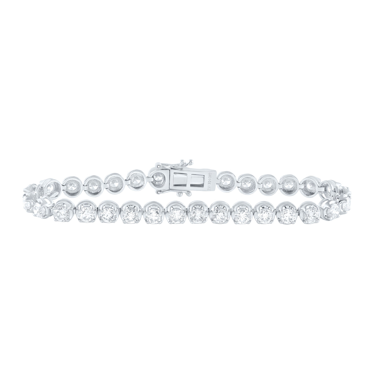 14k Gold 7 CTW-Natural Diamond E Fashion Tennis Bracelet (7 Inch )