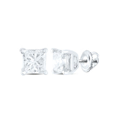 14k Gold 1/4 CTW-Natural Diamond I1 Ij Princess Solitaire Stud Earring