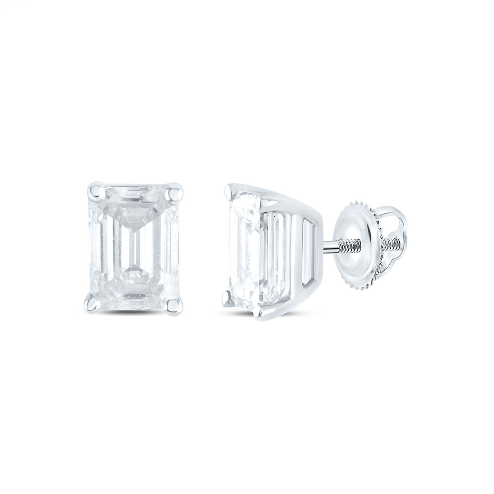14k Gold 1/4 CTW-Natural Diamond I1 Ij Emerald Solitaire Stud Earring
