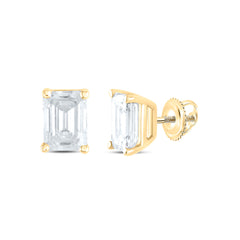 14k Gold 1/2 CTW-Natural Diamond I1 Ij Emerald Solitaire Stud Earring
