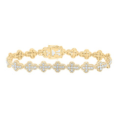 10k Gold 1 1/2 CTW-Natural Diamond Fashion Cross Mens Bracelet (8 Inch )