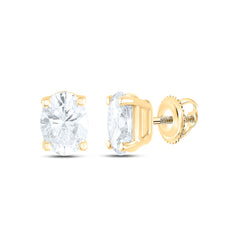 14k Gold 1/4 CTW-Natural Diamond I1 Ij Oval Solitaire Stud Earring