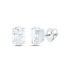 14k Gold 1/2 CTW-Natural Diamond I1 Ij Oval Solitaire Stud Earring