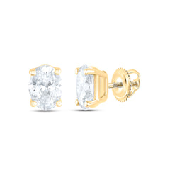 14k Gold 3/4 CTW-Natural Diamond I1 Ij Oval Solitaire Stud Earring