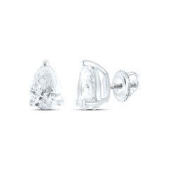14k Gold 1/5 CTW-Natural Diamond I1 Ij Pear Solitaire Stud Earring