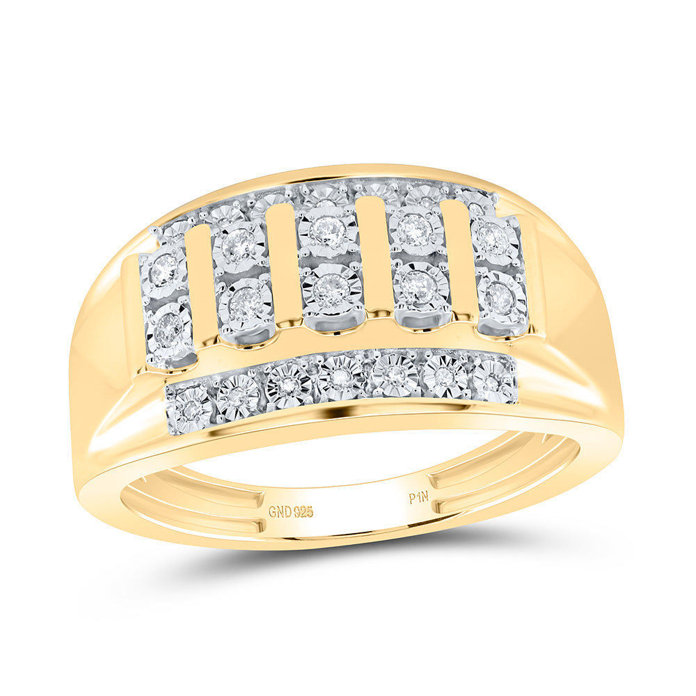 Sterling Silver 1/5 CTW-Natural Diamond Mens Ring