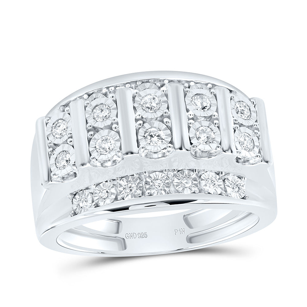 Sterling Silver 1/3 CTW-Natural Diamond Mens Ring