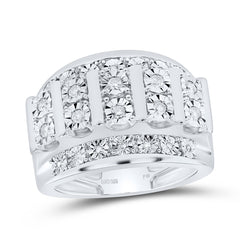 Sterling Silver 1/2 CTW-Natural Diamond Mens Ring