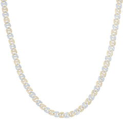 10k Gold 10 CTW-Natural Diamond 8 MM Two Tone Cuban Mens Chain (22 Inch )