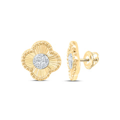 18k Gold 1/5 CTW-Natural Diamond Elite Fashion Clover Earring