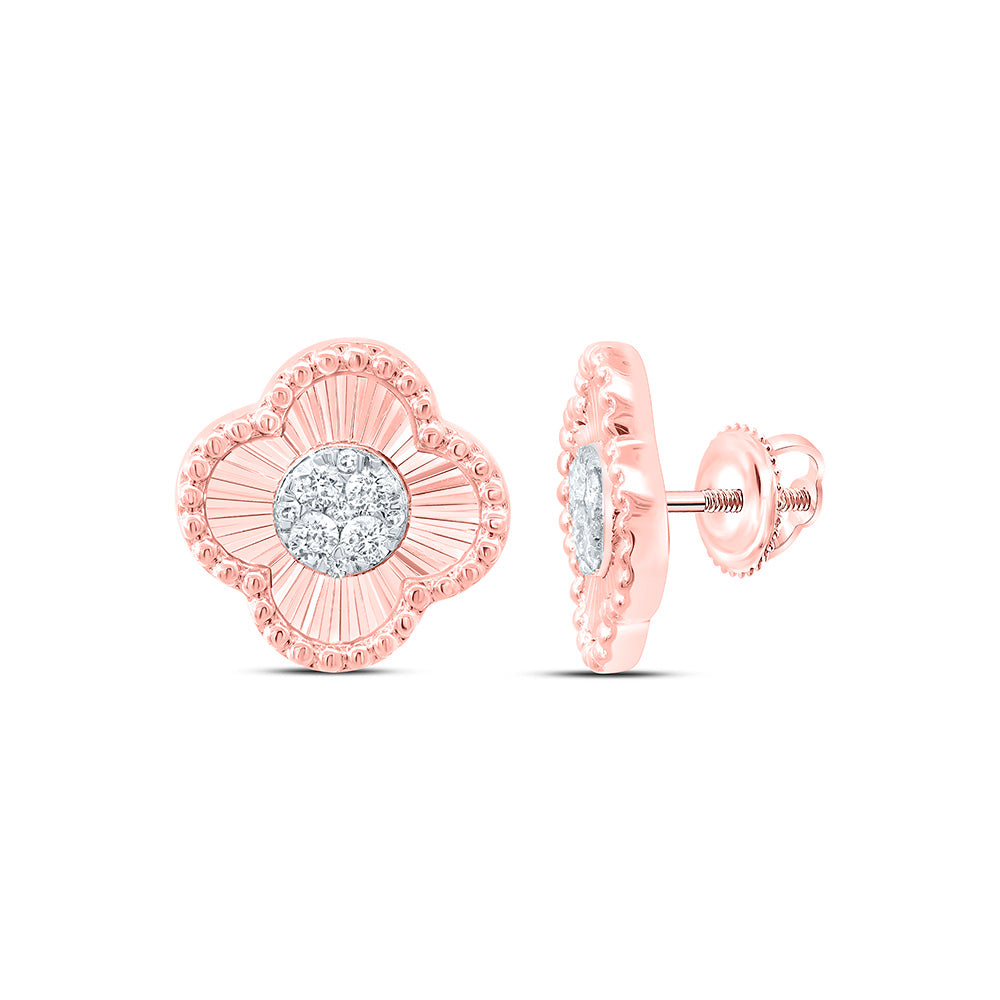 10k Gold 1/5 CTW-Natural Diamond Fashion Clover Earring