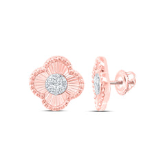 10k Gold 1/5 CTW-Natural Diamond Fashion Clover Earring