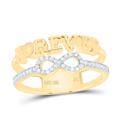 10k Gold 1/6 CTW-Natural Diamond Gift "Forever" Inifinity Ring
