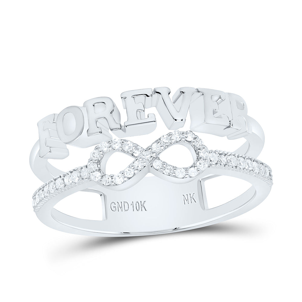 10k Gold 1/6 CTW-Natural Diamond Gift "Forever" Infinity Ring