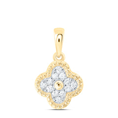 14k Gold 1/5 CTW-Natural Diamond Gift Clover Pendant