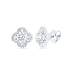 14k Gold 1/6 CTW-Natural Diamond Gift Clover Earring