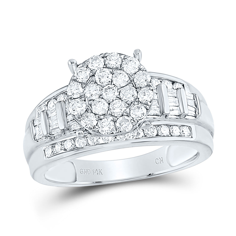 14k Gold 1 CTW-Natural Diamond Cindy Round Ring