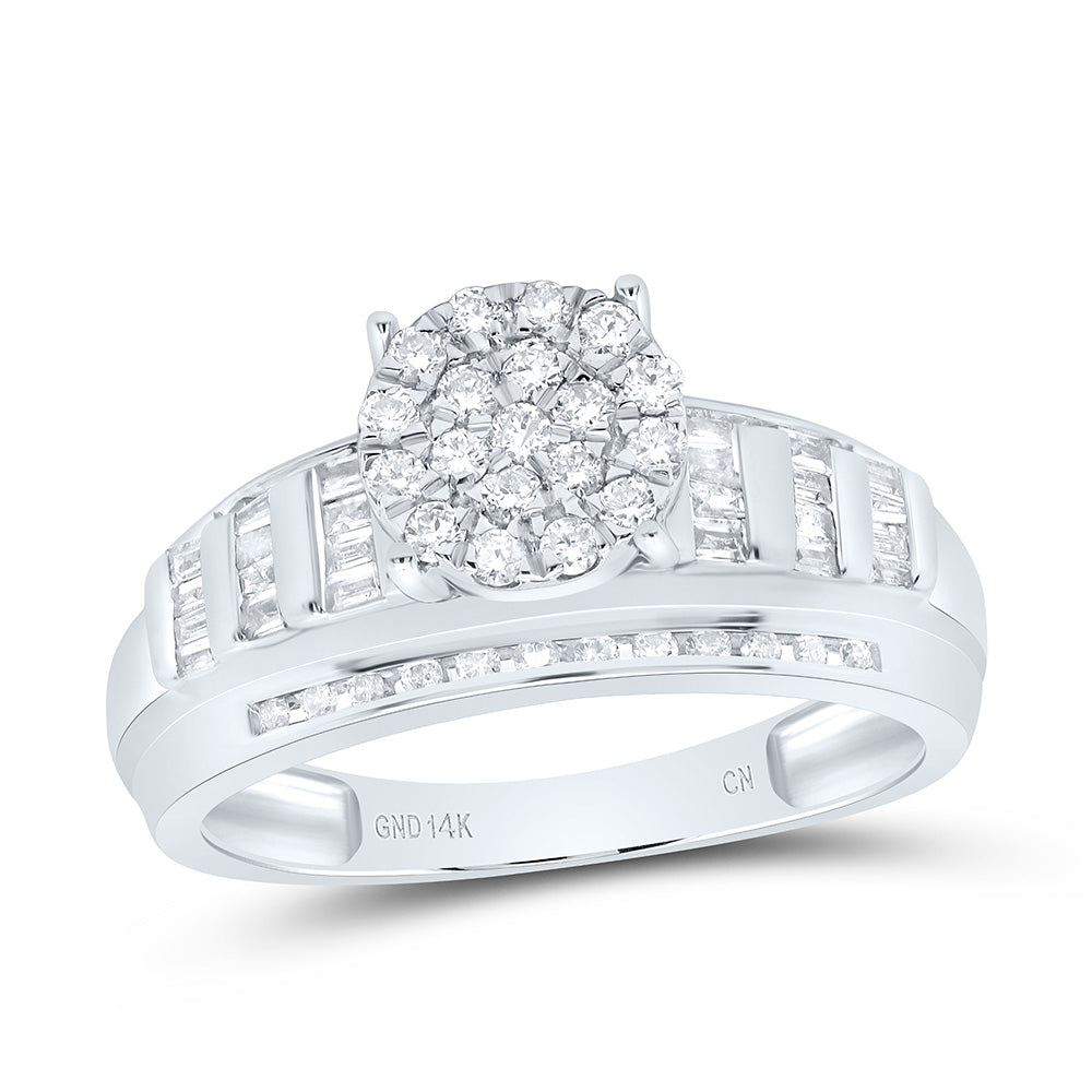 14k Gold 1/2 CTW-Natural Diamond Cindy Round Ring
