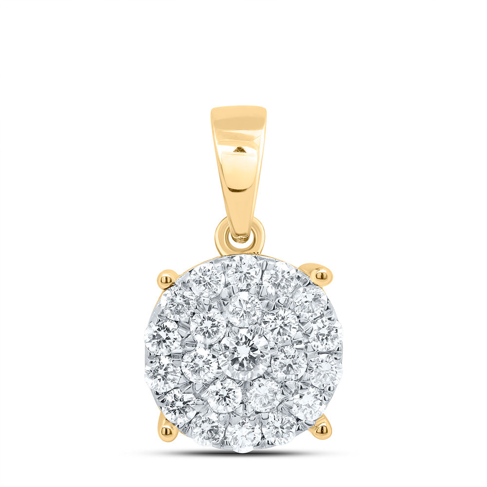 14k Gold 2 CTW-Natural Diamond Fashion Round Pendant