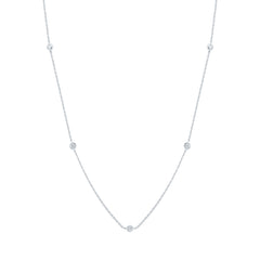 14k Gold 3/8 CTW-Natural Diamond Fashion Station Necklace (18 Inch )