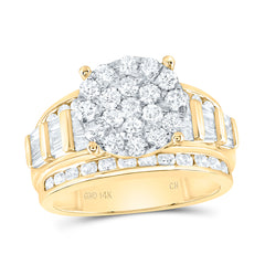 14k Gold 2 CTW-Natural Diamond Cindy Round Ring