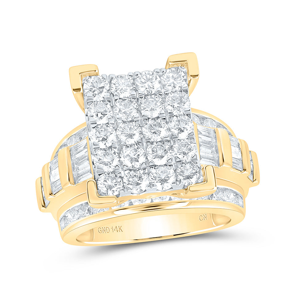 14k Gold 3 CTW-Natural Diamond Cindy Emerald Ring