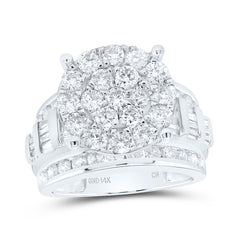 14k Gold Cindy S Dream Collection (Make Your Fairy Tale Dreams Come True) 10K White Gold Round Natural Diamond Cluster Bridal Wedding Engageme