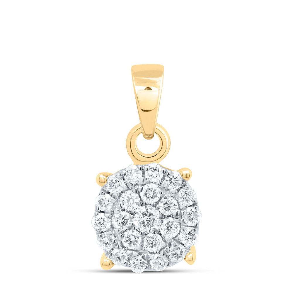 14k Gold 1/4 CTW-Natural Diamond Fashion Round Pendant