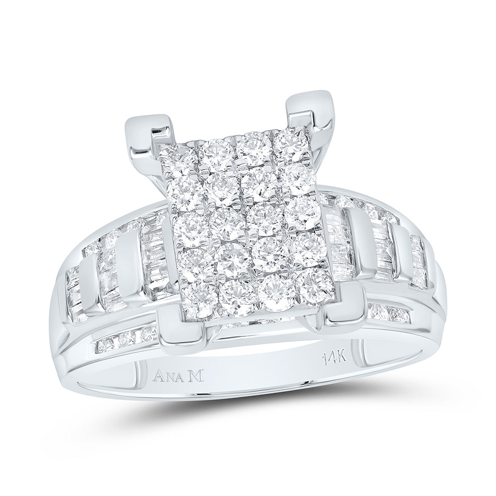 14k Gold 7/8 CTW-Natural Diamond Cindy Emerald Ring