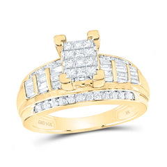 14k Gold 7/8 CTW-Natural Diamond Fashion Emerald Ring