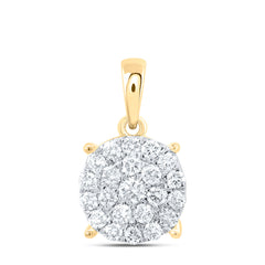 14k Gold 3/4 CTW-Natural Diamond Fashion Round Pendant