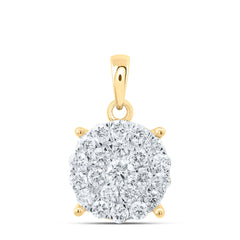 14k Gold 1 CTW-Natural Diamond Fashion Round Pendant