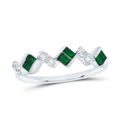 14k Gold 1/5 CTW-Natural Diamond 1/4 CTW-Bg-Em Natural Gemstone Ring