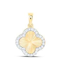 10k Gold 1/6 CTW-Natural Diamond Gift Clover Pendant