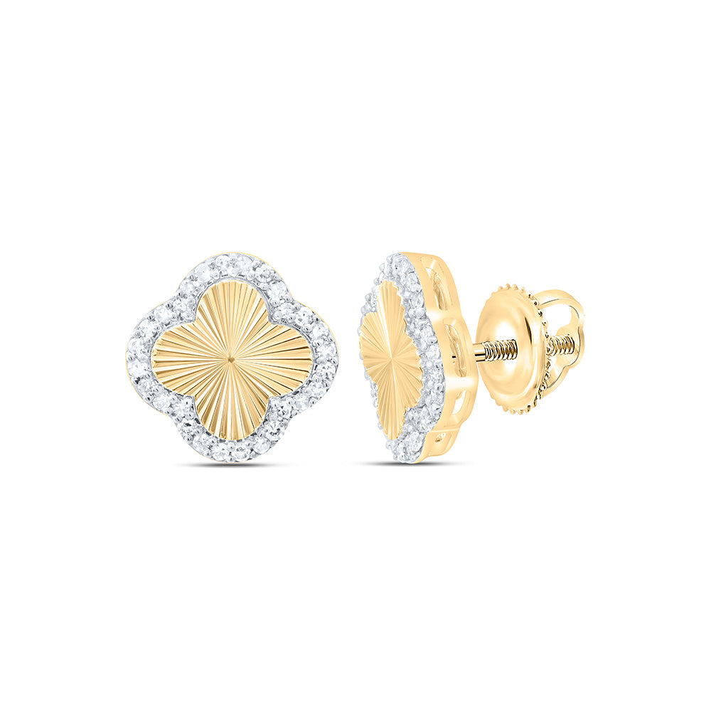 10k Gold 1/5 CTW-Natural Diamond Gift Clover Earring