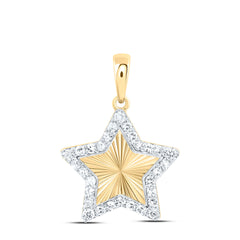 10k Gold 1/6 CTW-Natural Diamond Gift Star Pendant