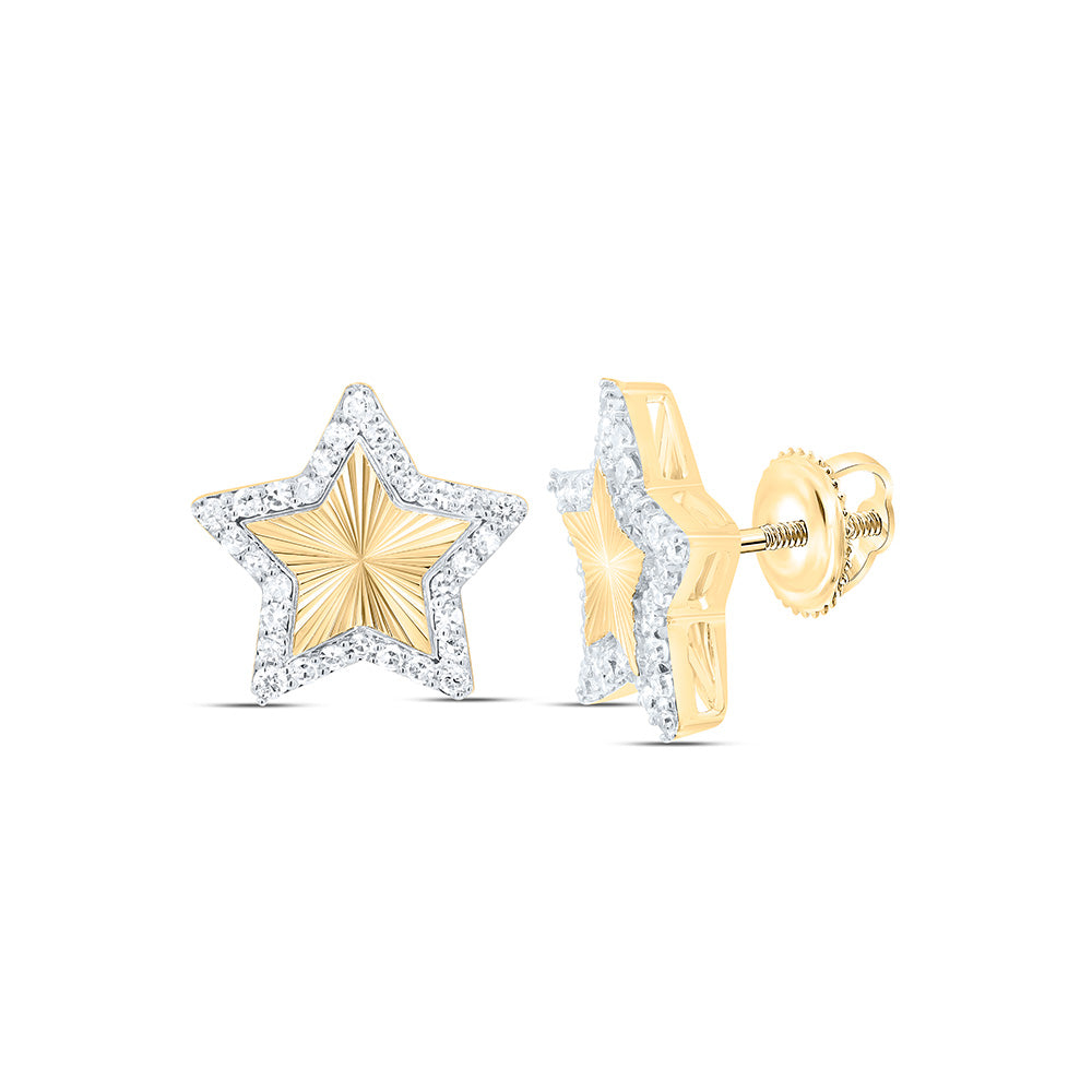 10k Gold 1/4 CTW-Natural Diamond Gift Star Earring