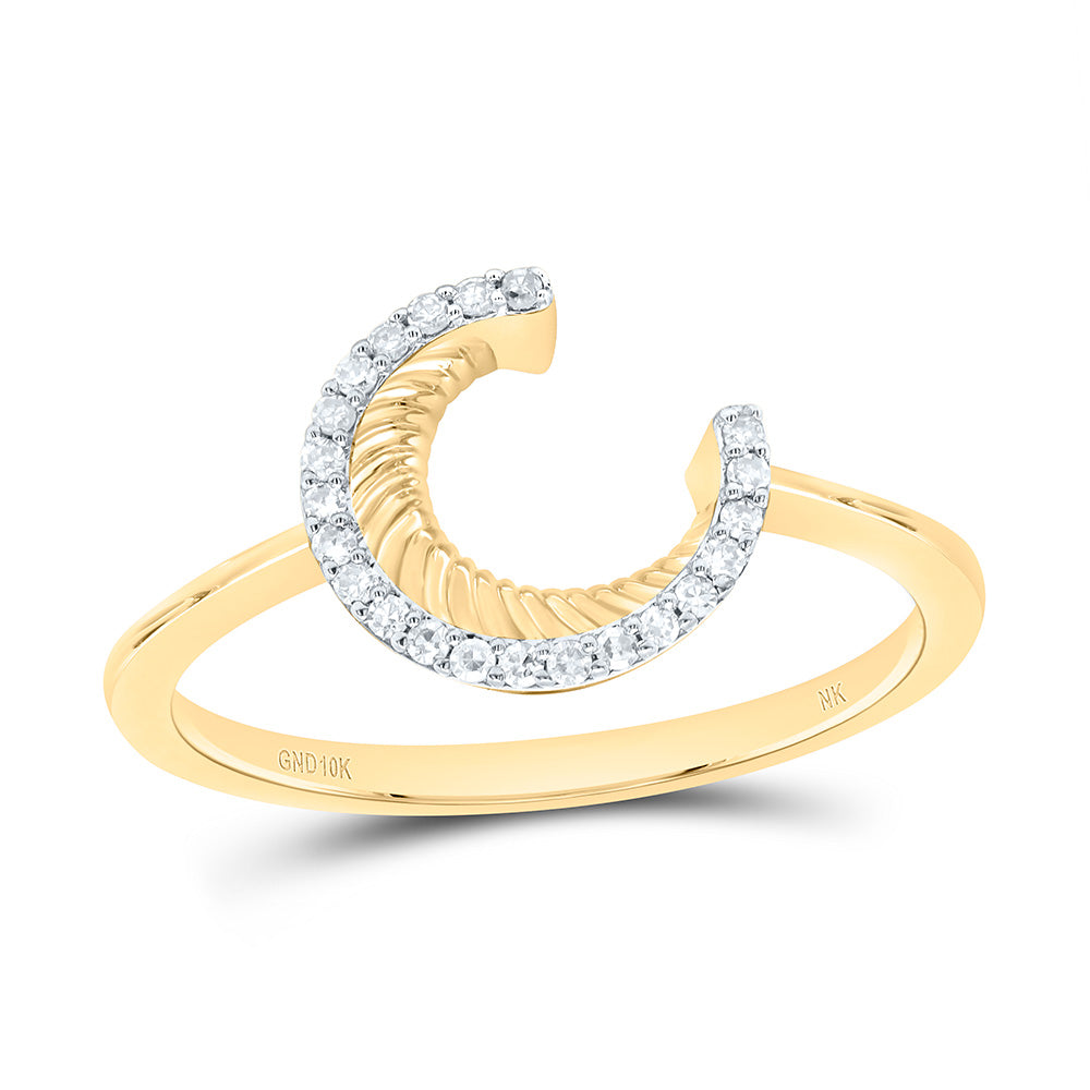 10k Gold 1/10 CTW-Natural Diamond Moon Gift Ring