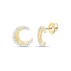 10k Gold 1/5 CTW-Natural Diamond Moon Gift Earring
