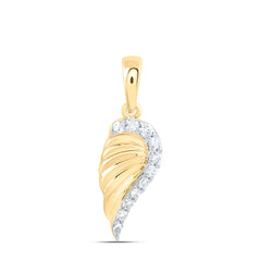 10k Gold 1/20 CTW-Natural Diamond Gift Wing Pendant