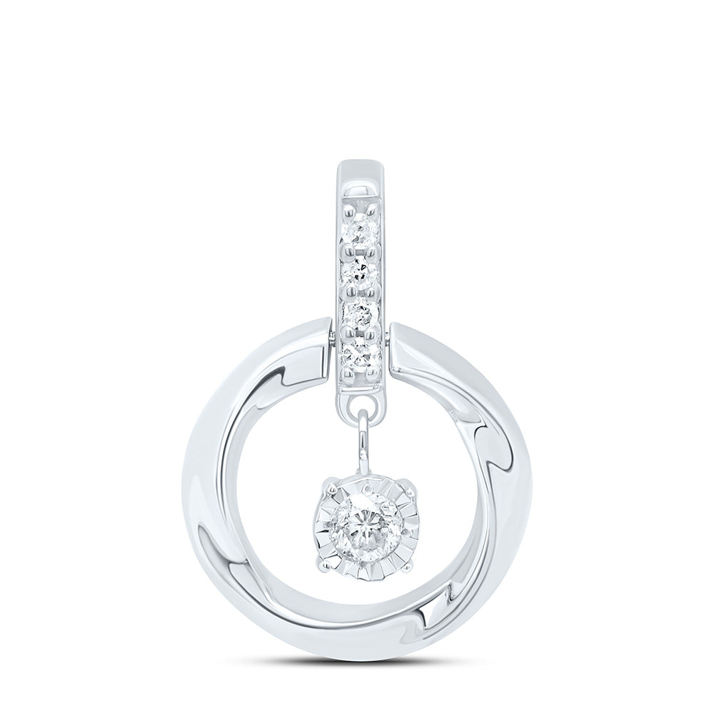 Sterling Silver 1/12 CTW-Natural Diamond Gift Round Pendant