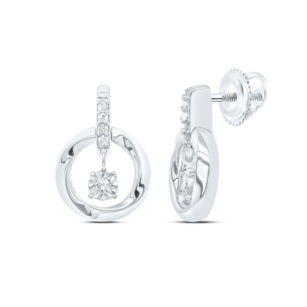 Sterling Silver 1/10 CTW-Natural Diamond Gift Round Earring