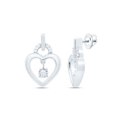 Sterling Silver 1/12 CTW-Natural Diamond Gift Heart Earring