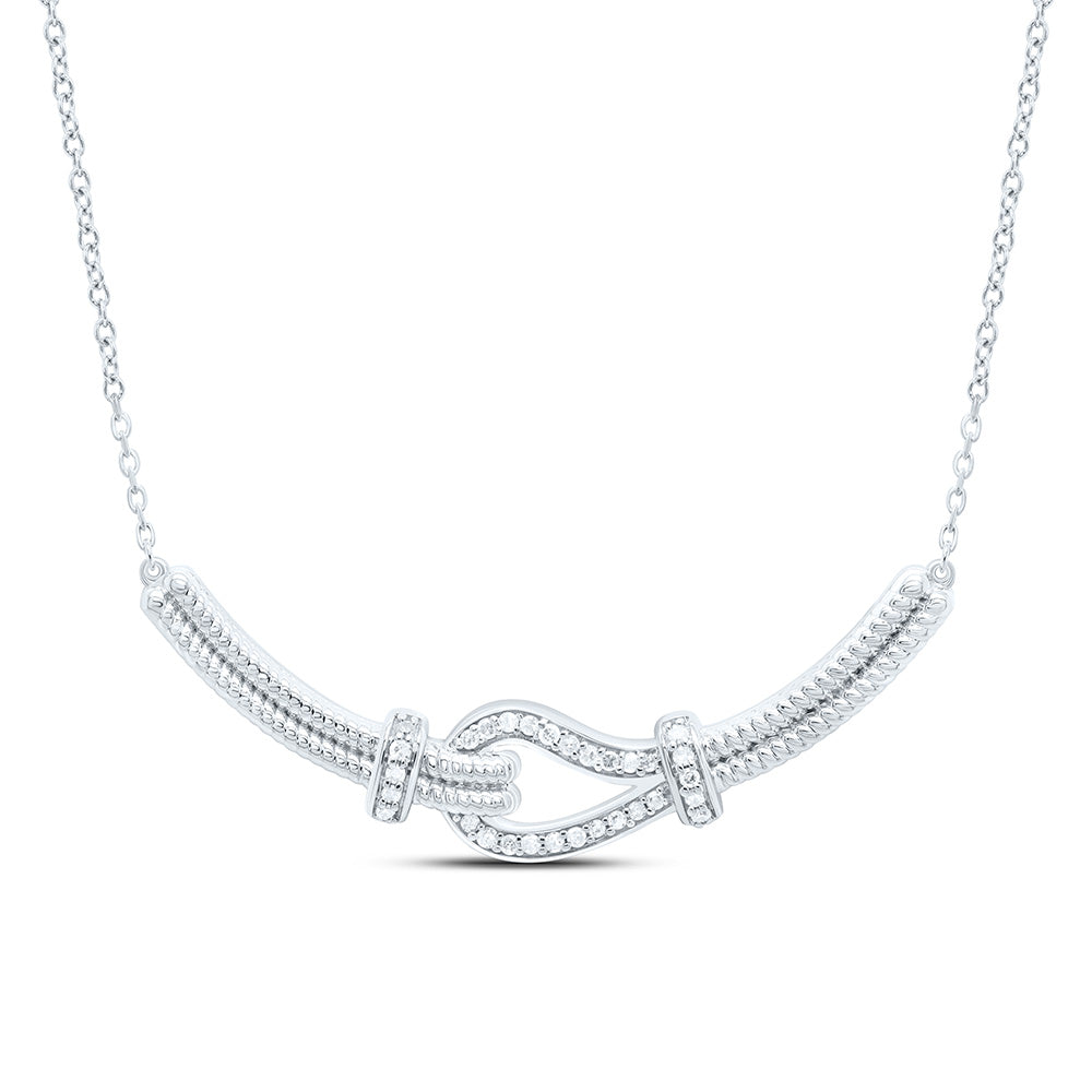 Sterling Silver 1/6 CTW-Natural Diamond Gift Necklace (18 Inch )